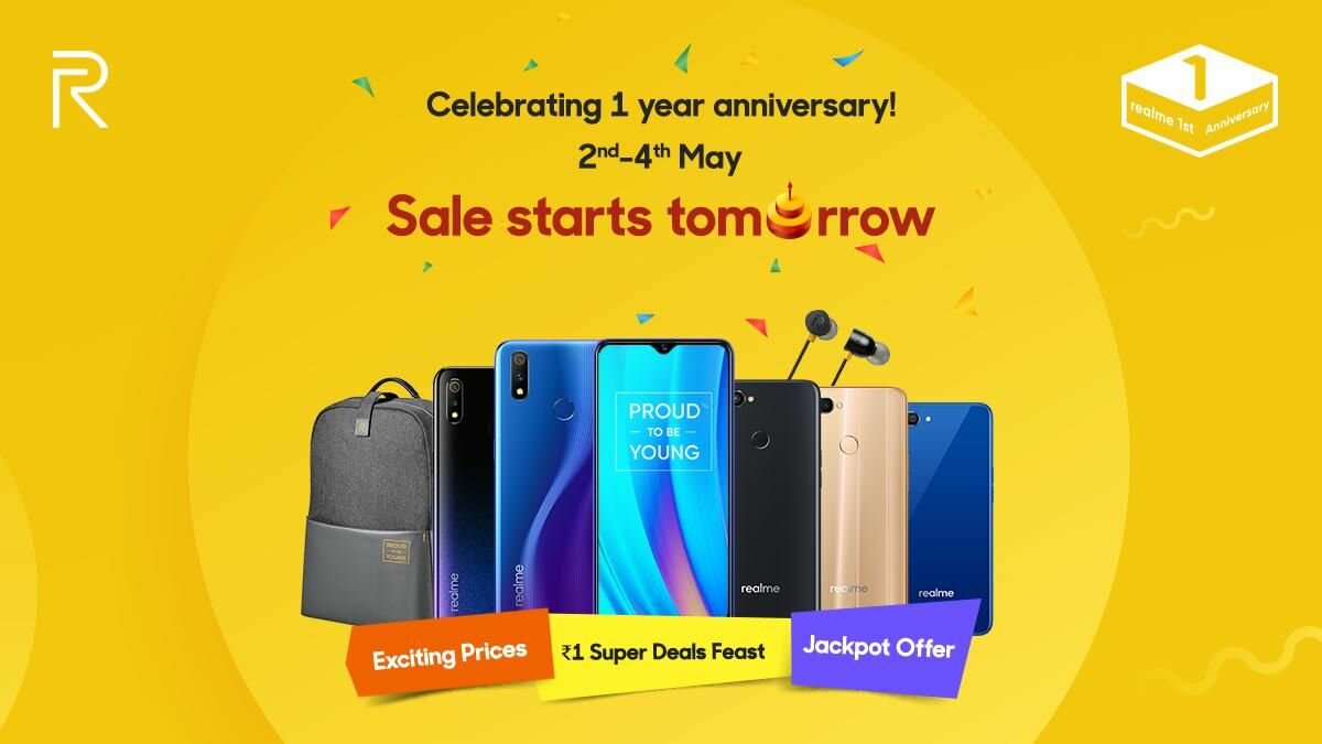 Realme 1st Anniversary Sale Buy Realme Smartphone in Rs.1